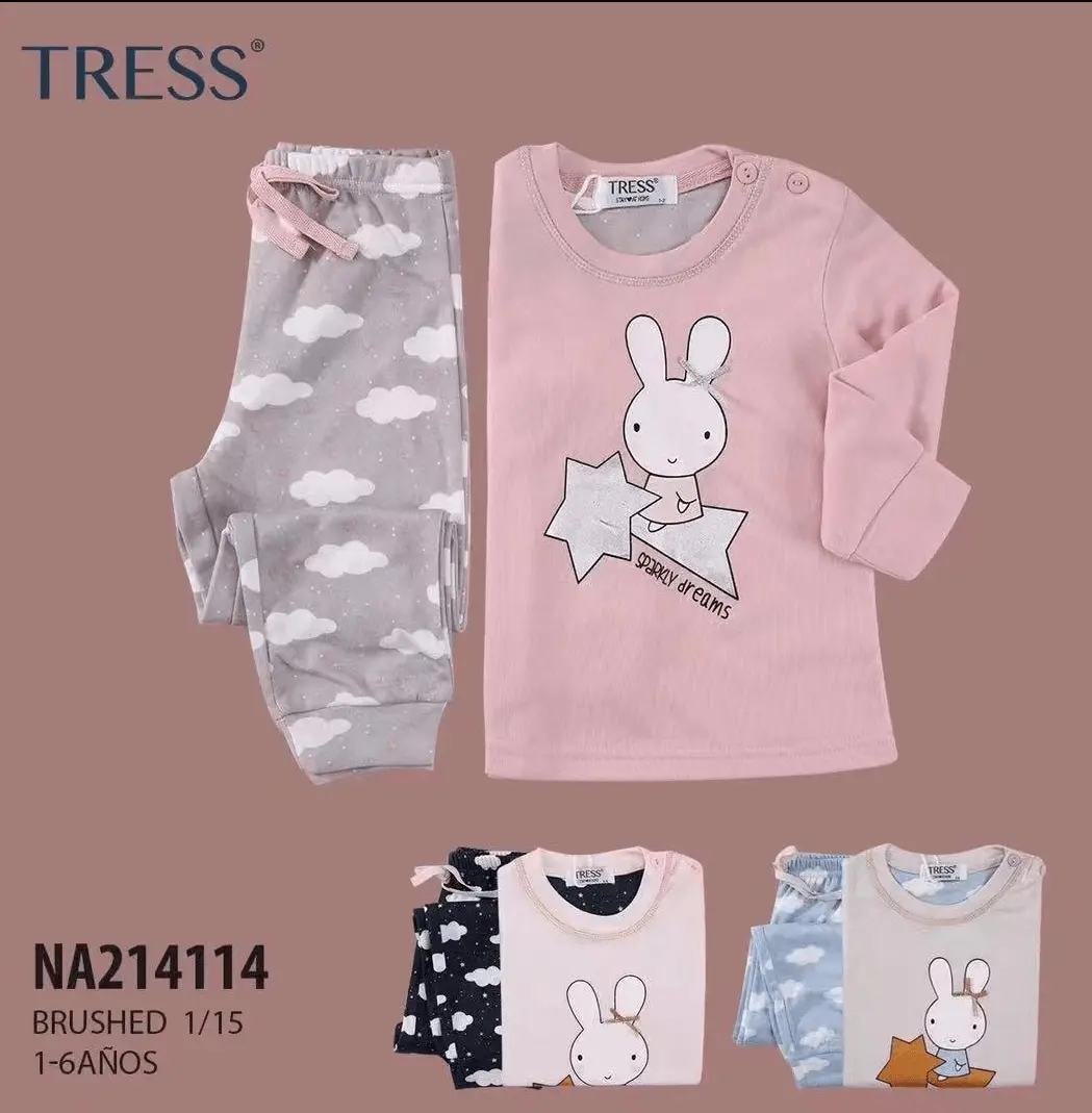 Pijama niña afelpado Tress de invierno 2 pijamas de invierno para ninas marca tress