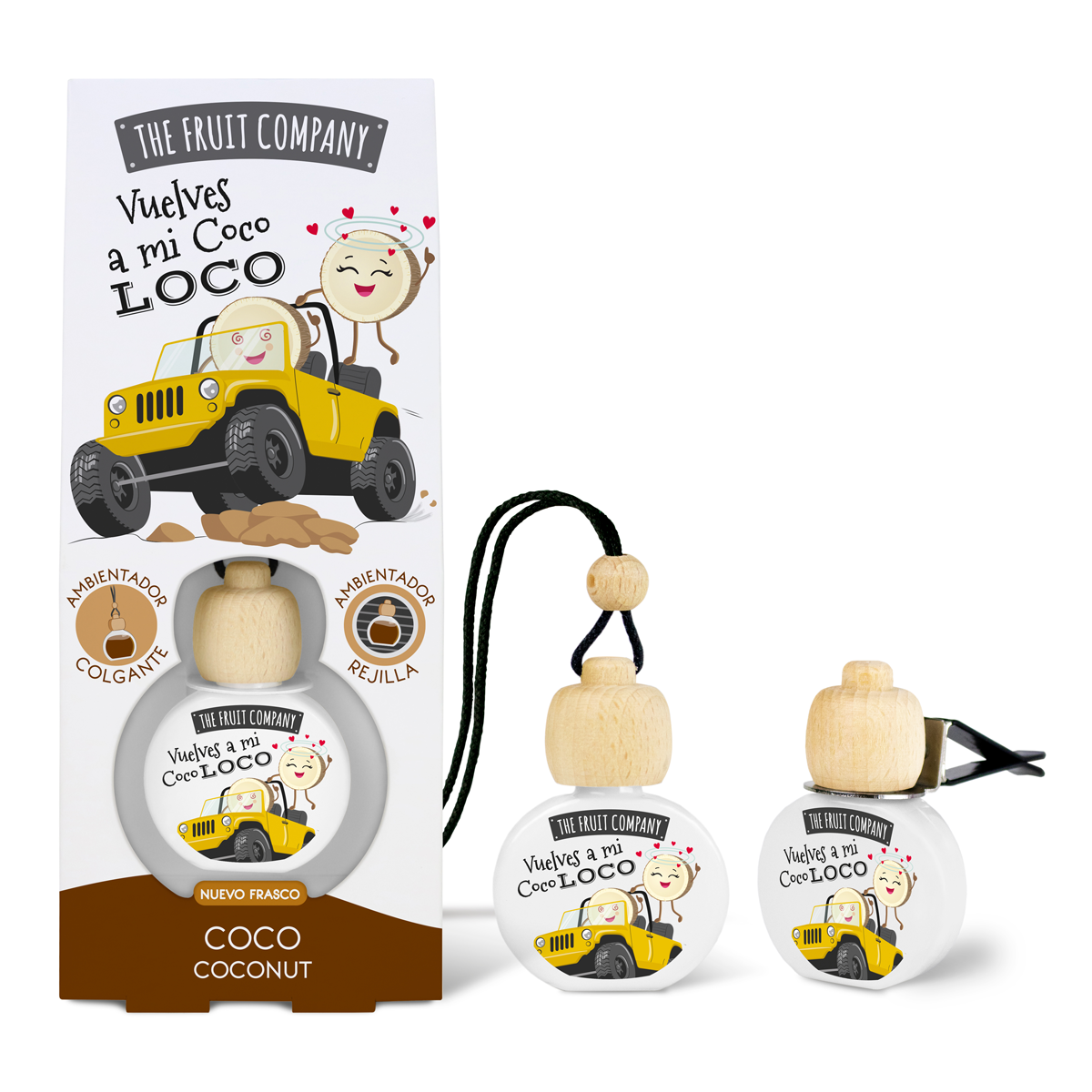Ambientador de Coche Coco | Frescura tropical 2 Disfruta de la suavidad tropical con el ambientador de coche coco. Aroma dulce, cálido y relajante para tu vehículo.