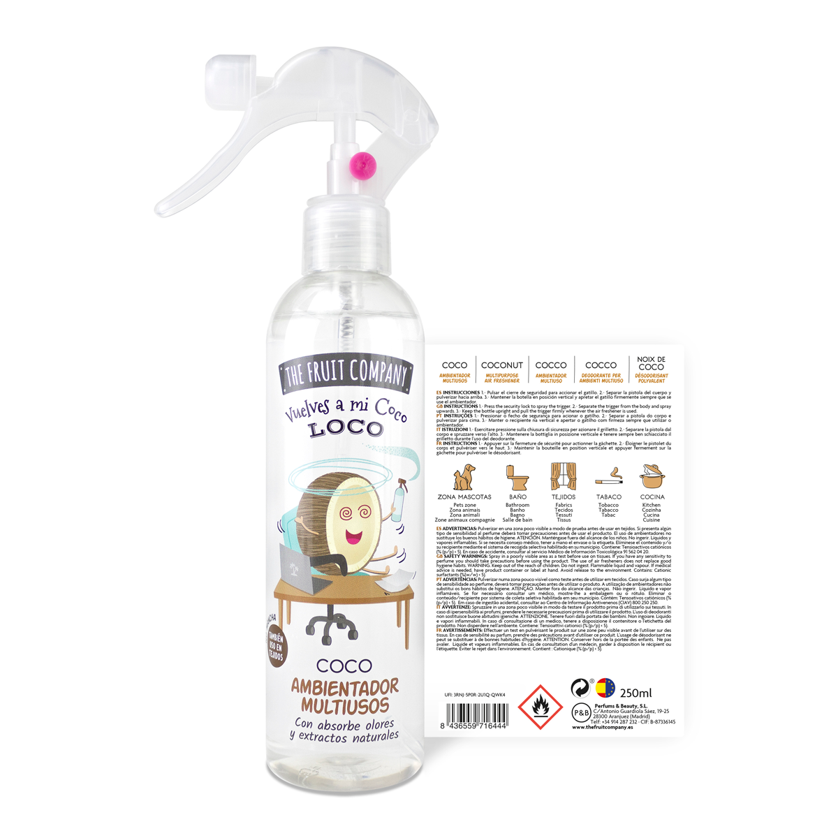 Spray Multiusos Coco | Aroma tropical en 250 ml 2 Spray Multiusos Coco | Aroma tropical en 250 ml