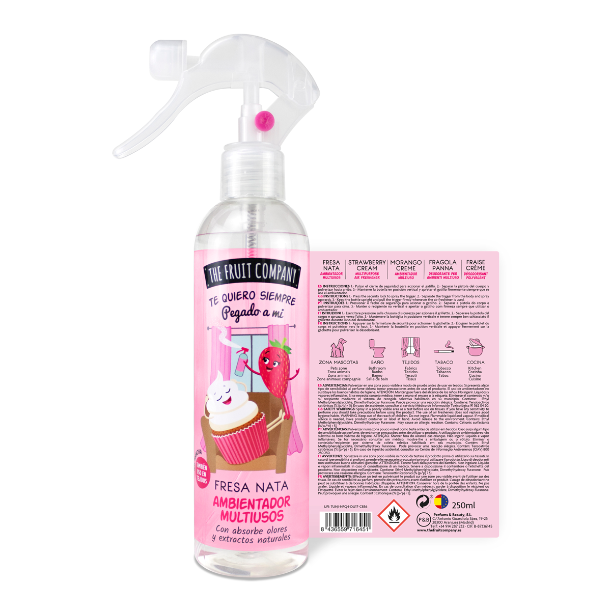 Spray Multiusos Fresa y Nata | Aroma dulce en 250ml 2 Spray Multiusos Fresa y Nata | Aroma dulce en 250ml
