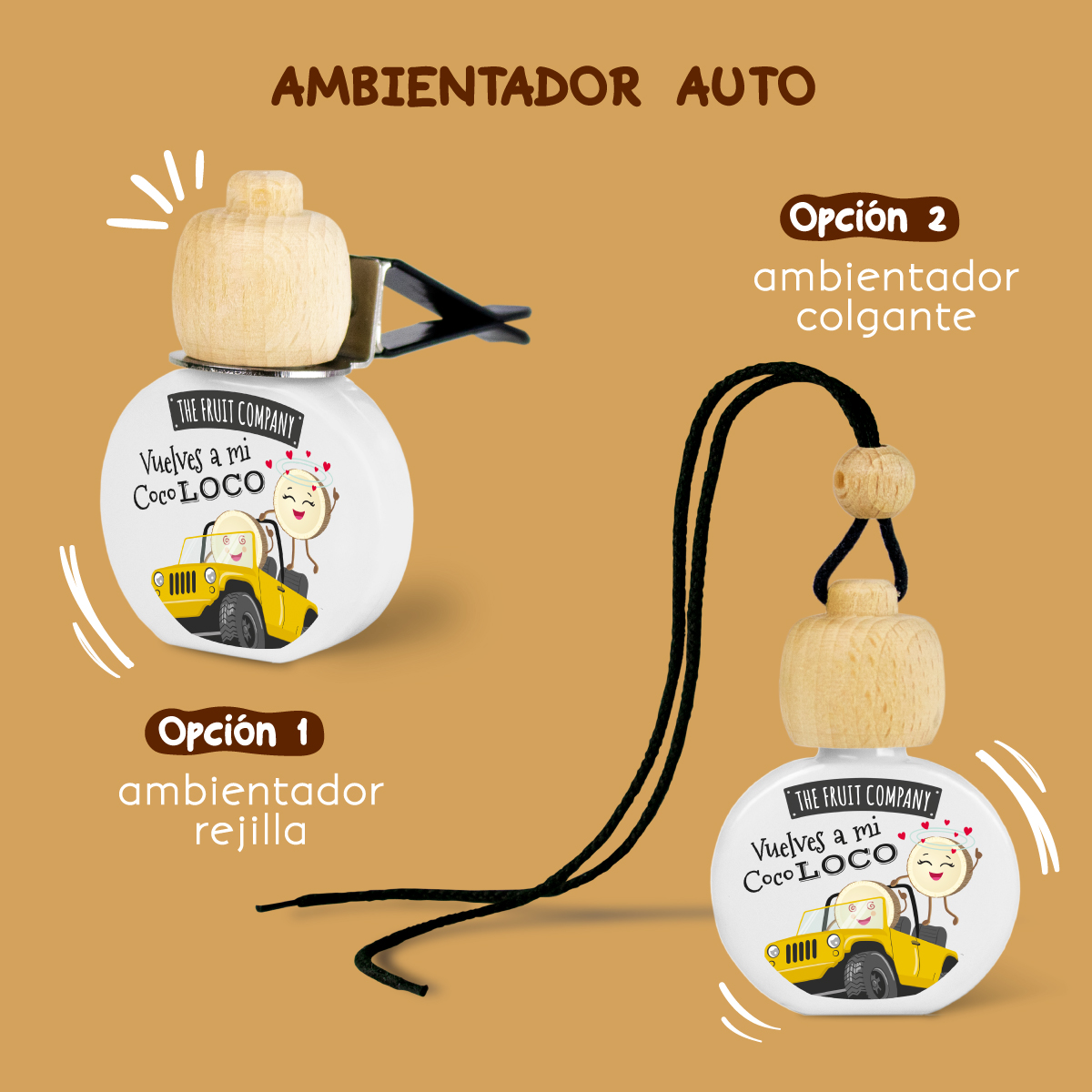 Ambientador de Coche Coco | Frescura tropical 4 Disfruta de la suavidad tropical con el ambientador de coche coco. Aroma dulce, cálido y relajante para tu vehículo.