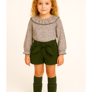 Conjunto Vestir Verde Alma Petit niña | Estilo delicado