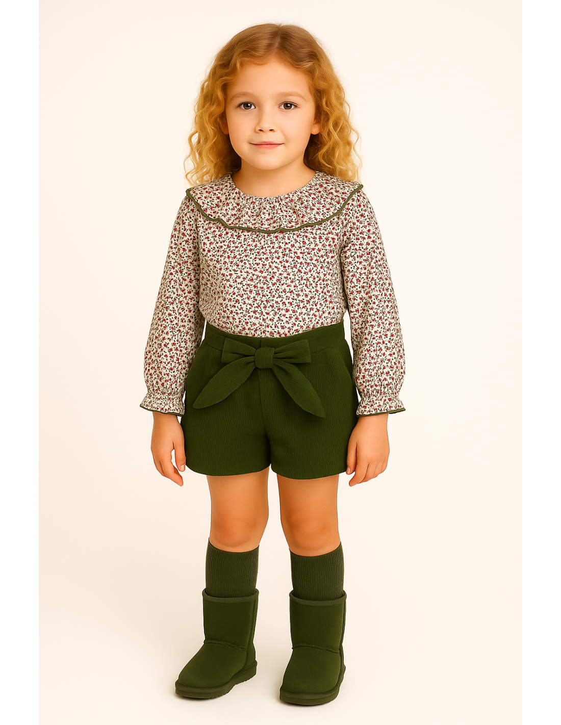 Conjunto Vestir Verde Alma Petit niña | Estilo delicado 1 Conjunto Vestir Verde Alma Petit niña | Estilo delicado