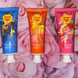Crema de manos Chupa Chups 50 ml colores fucsia azul y naranja