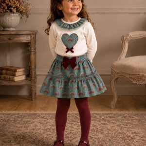 Conjunto niña flor tul Alma Petit afelpado y casual