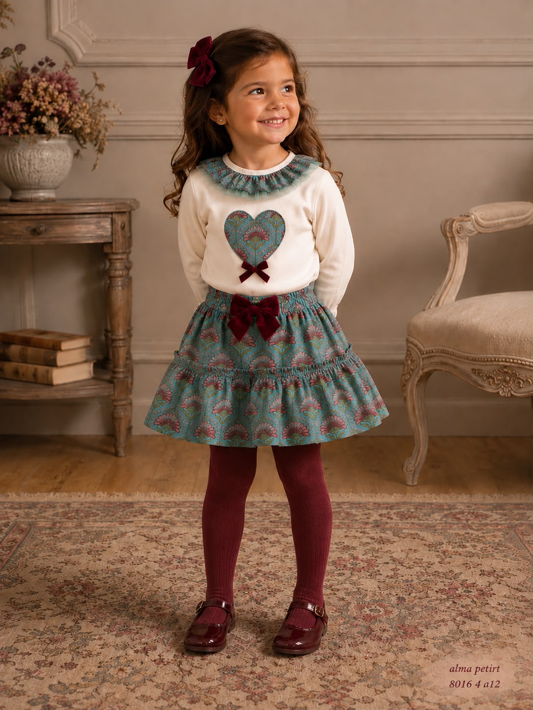 Conjunto niña flor tul Alma Petit afelpado y casual 1 Conjunto niña flor tul Alma Petit afelpado y casual