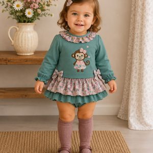 Culetín bebé niña Diverchic mona afelpado y casual