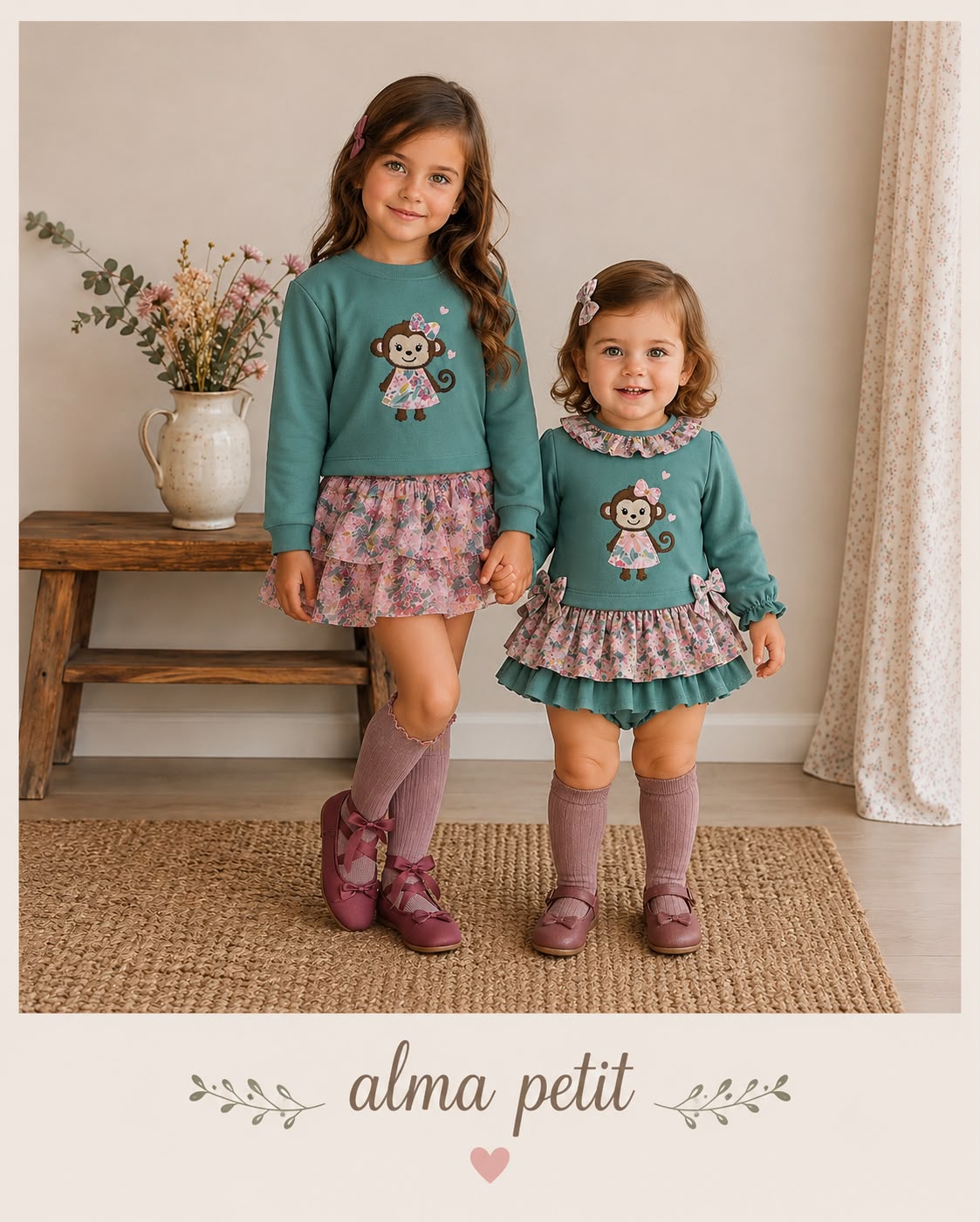 Culetín bebé niña Diverchic mona afelpado y casual 3 Culetín bebé niña Diverchic mona afelpado y casual