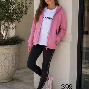 Chándal niña 3 piezas modelo 399 afelpado fucsia