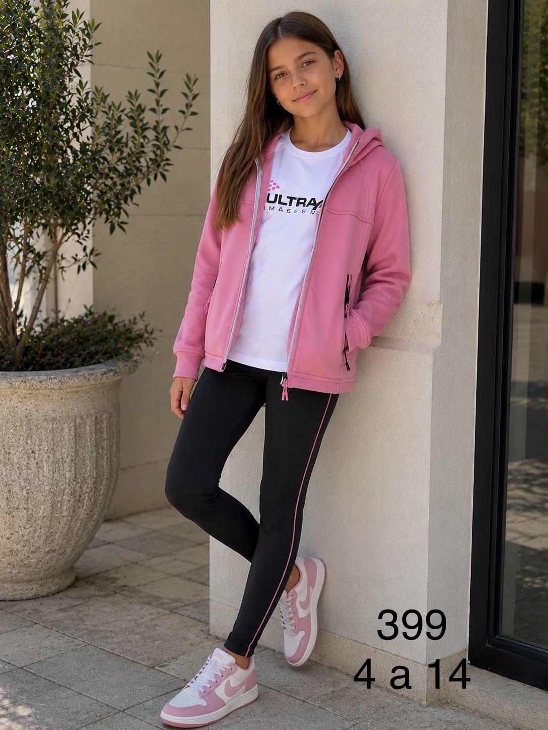Chándal niña 3 piezas modelo 399 afelpado fucsia 1 Chándal niña 3 piezas modelo 399 afelpado fucsia