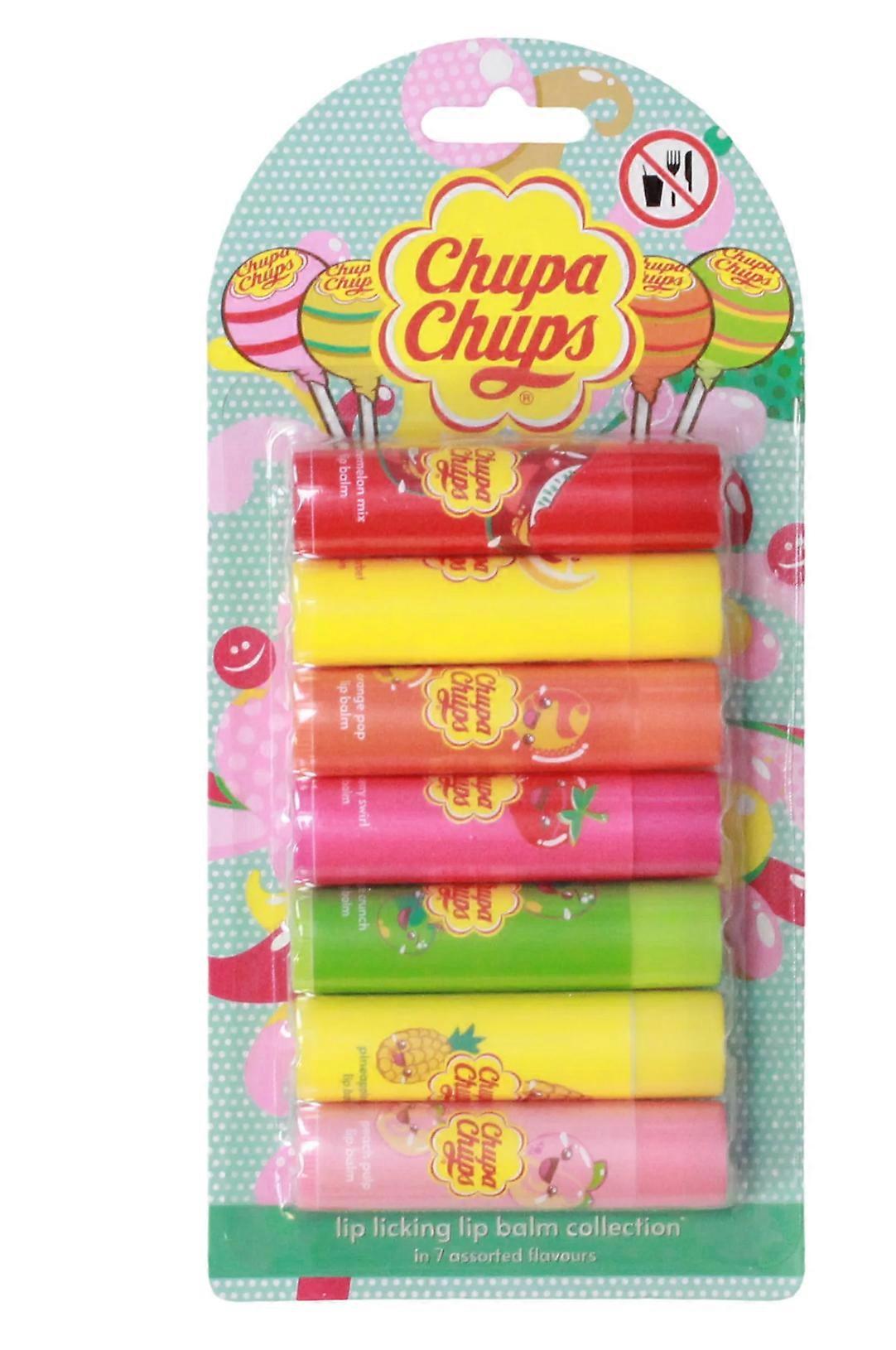 Pack de Bálsamos Labiales Chupa Chups de 7 Unidades 1 Pack de bálsamos labiales Chupa Chups de 7 unidades