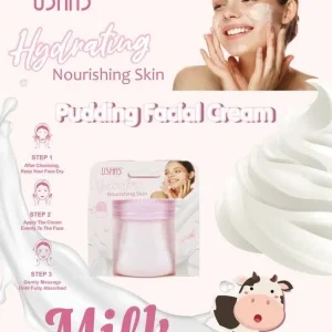 Pudding facial con leche de vaca