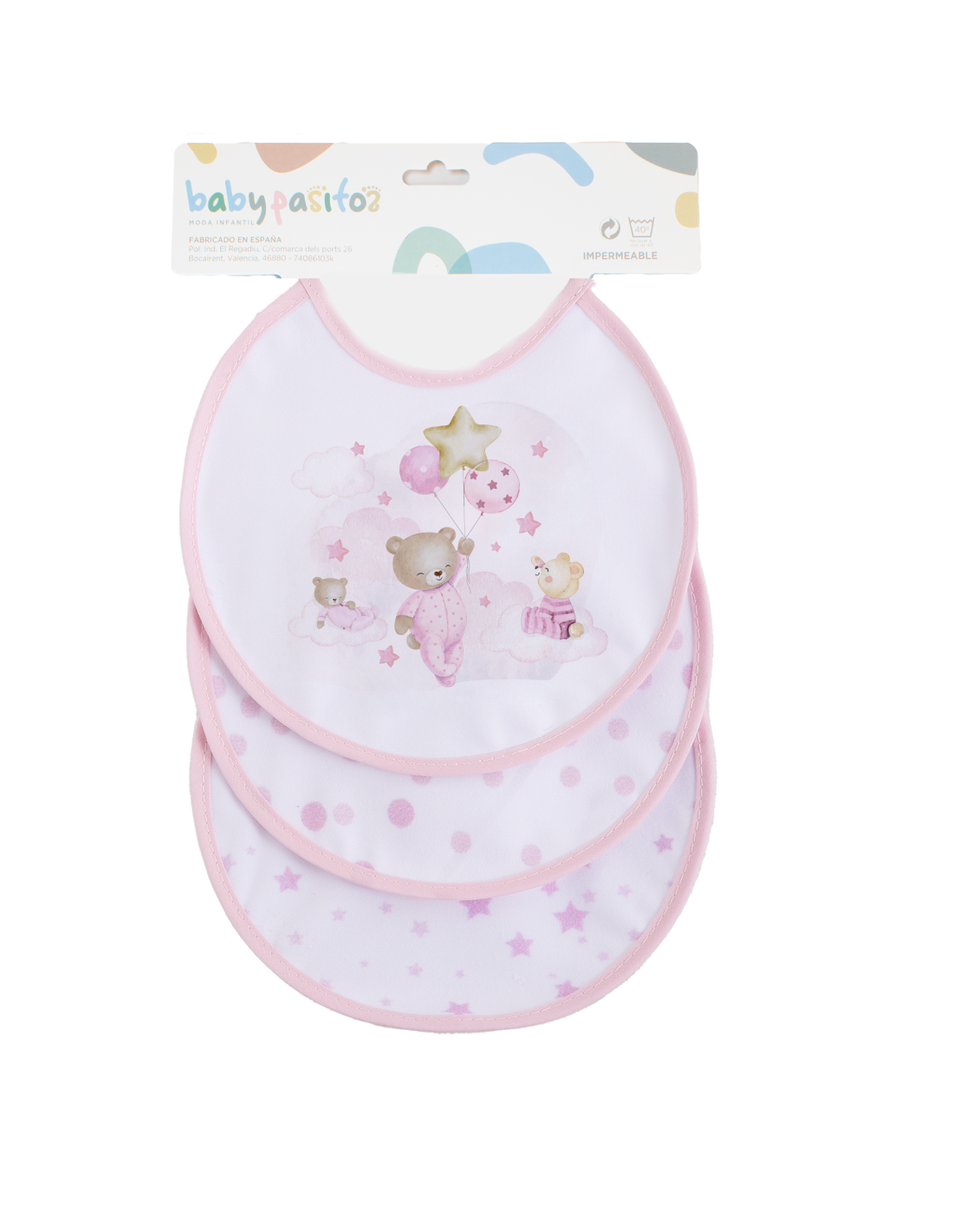 Baberos redondos para bebé | Pack de 3 unidades con estuche 1 Baberos redondos para bebé | Pack de 3 unidades con estuche