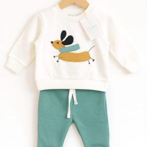 Conjunto Bebé Niño Perrito Bufanda | Algodón Suave, Cálido y Tierno