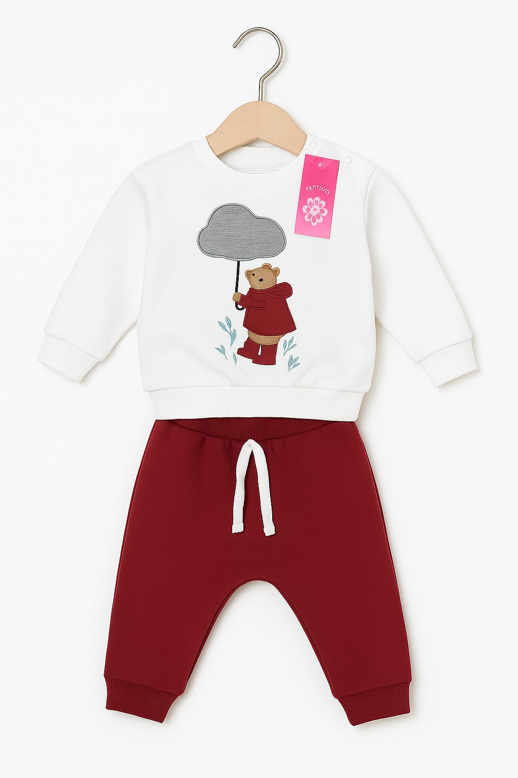 Conjunto Bebé Niño Oso Paraguas | Set de Algodón, Suavidad y Diseño Original 1 Conjunto Bebé Niño Oso Paraguas | Set de Algodón, Suavidad y Diseño Original