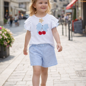 Home 8 Conjunto de verano para niña con camiseta y short: frescura, estilo y comodidad para los días soleados