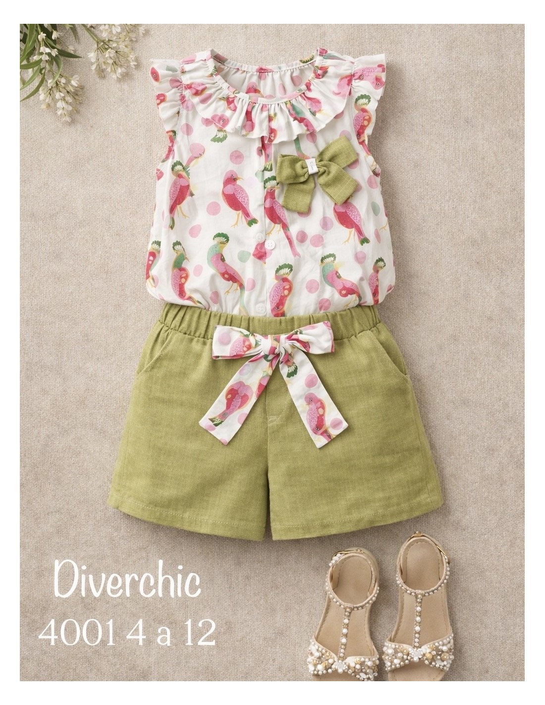 Conjunto niña pajaritos Alma Petit 3 Conjunto niña pajaritos Alma Petit