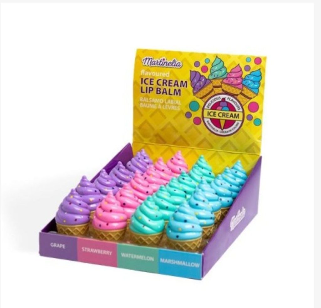 balsamos labiales con aroma a helado