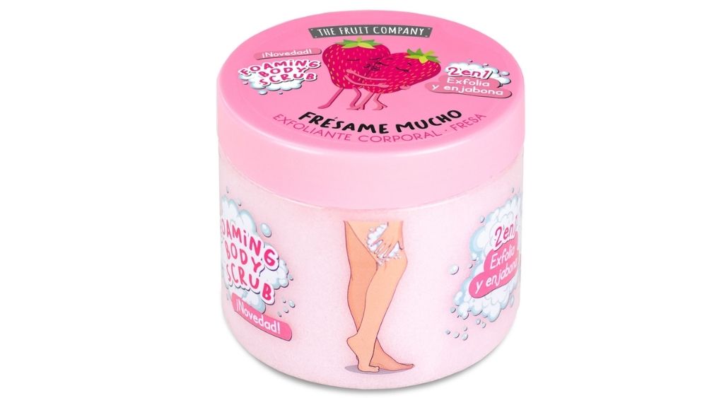 exfoliante corporal de fresa y nata
