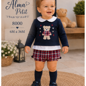 Culetín afelpado modelo osito para niño