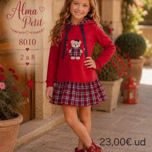 Vestido niña casual afelpado modelo osito
