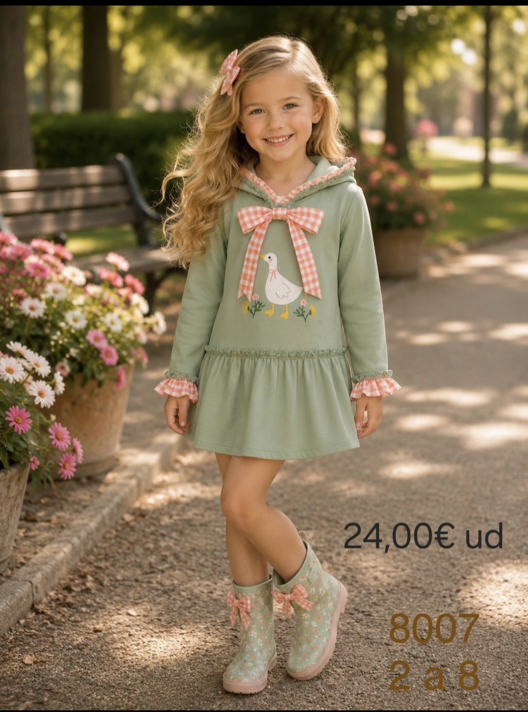 Vestido niña modelo patitos de Alma Petit 1 Vestido niña modelo patitos de Alma Petit