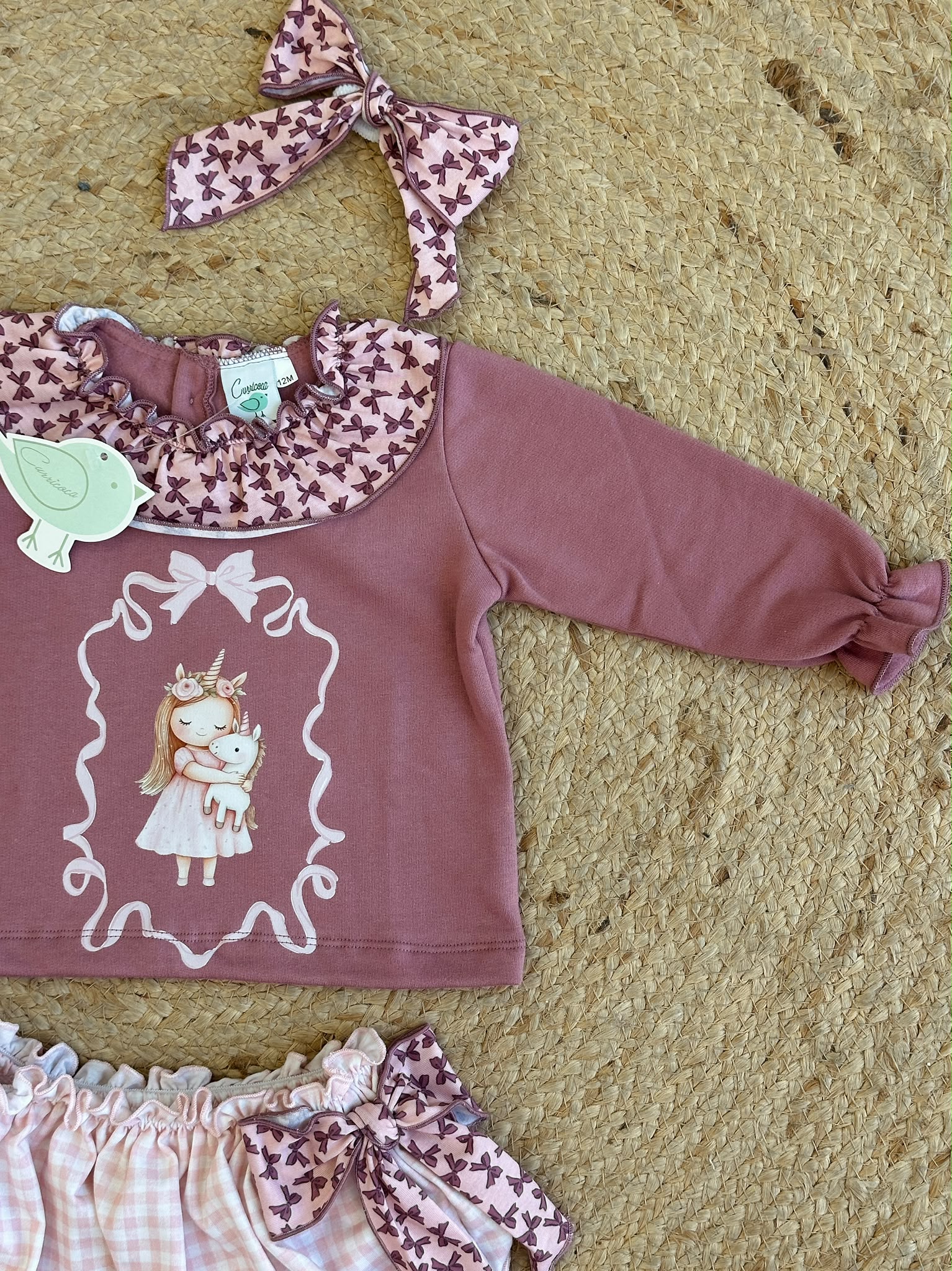 Culetín con capucha bebé niña unicornio 4 Culetín con capucha bebé niña unicornio