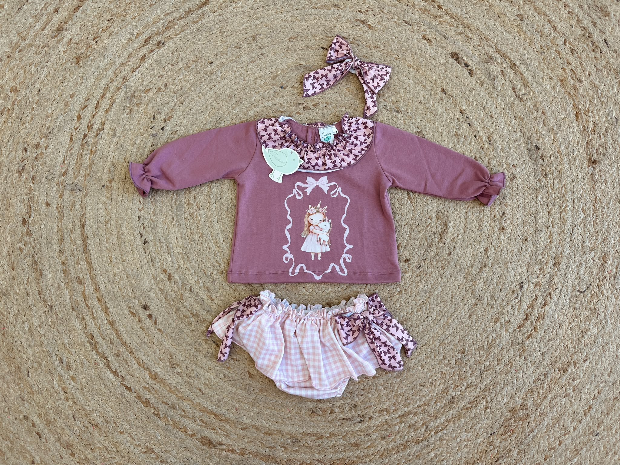 Culetín con capucha bebé niña unicornio 2 Culetín con capucha bebé niña unicornio