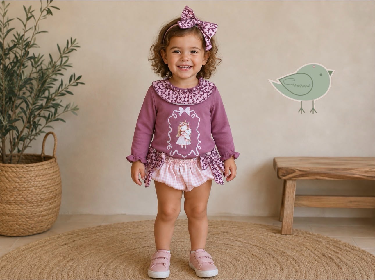 Culetín con capucha bebé niña unicornio 1 Culetín con capucha bebé niña unicornio