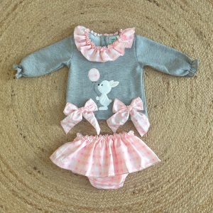 Culetín bebé niña conejito globo