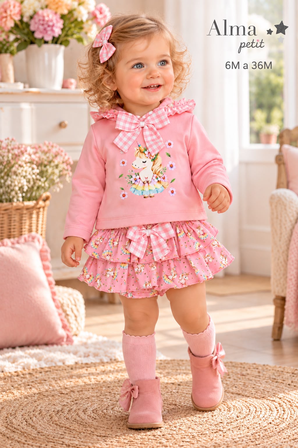 Culetín y vestido modelo unicornio de Alma Petit 1 Culetín y vestido modelo unicornio de Alma Petit