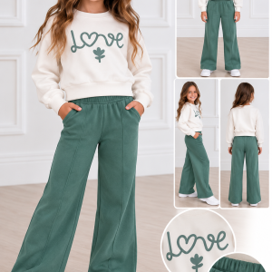 Conjunto niña love 2 piezas afelpado