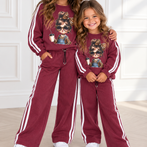 Conjunto 2 piezas micropana granate